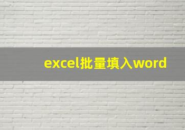 excel批量填入word