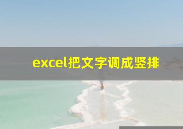 excel把文字调成竖排