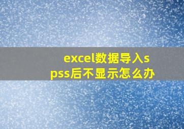 excel数据导入spss后不显示怎么办