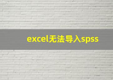 excel无法导入spss