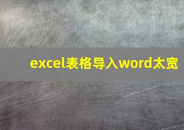 excel表格导入word太宽