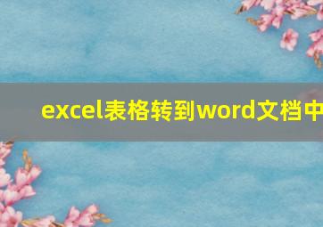 excel表格转到word文档中