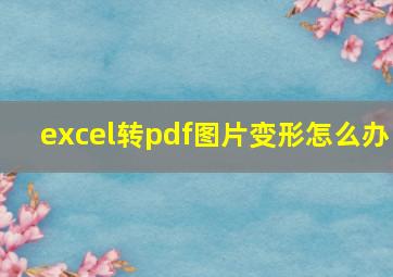 excel转pdf图片变形怎么办