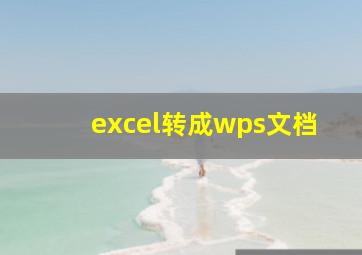 excel转成wps文档