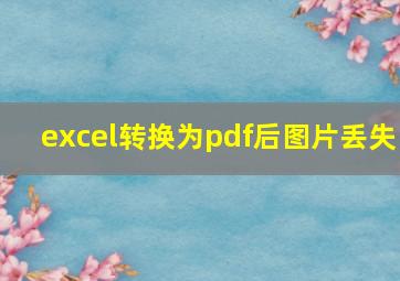 excel转换为pdf后图片丢失