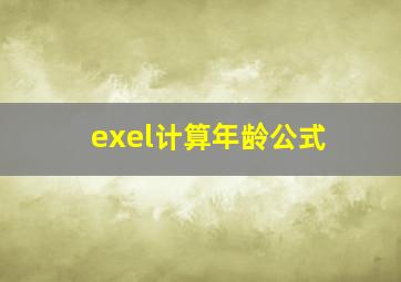 exel计算年龄公式