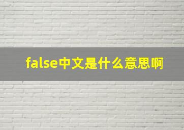 false中文是什么意思啊