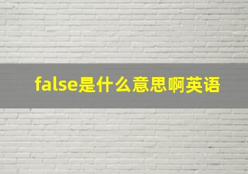 false是什么意思啊英语