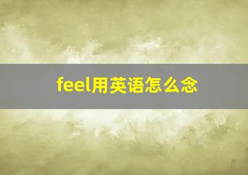 feel用英语怎么念