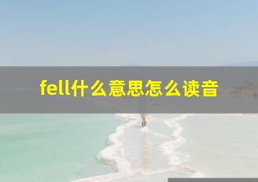 fell什么意思怎么读音