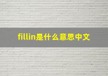 fillin是什么意思中文