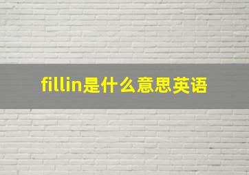 fillin是什么意思英语