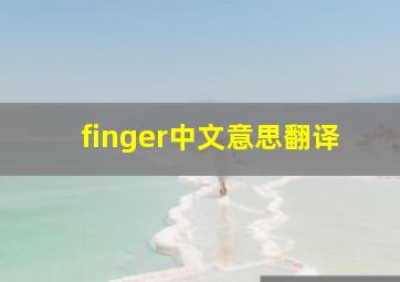 finger中文意思翻译