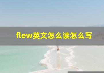 flew英文怎么读怎么写