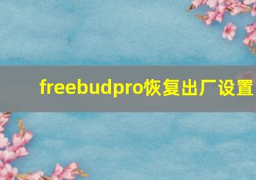 freebudpro恢复出厂设置