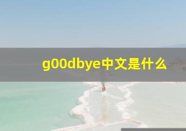 g00dbye中文是什么