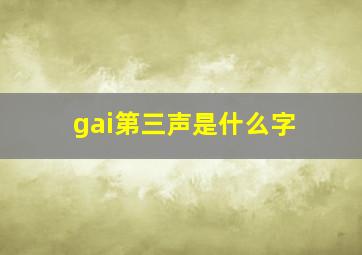 gai第三声是什么字