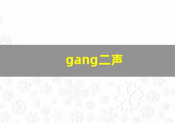 gang二声