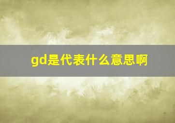 gd是代表什么意思啊