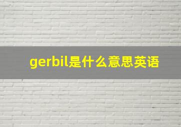 gerbil是什么意思英语