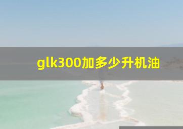 glk300加多少升机油