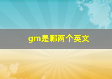 gm是哪两个英文