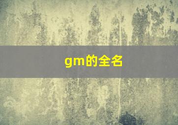 gm的全名