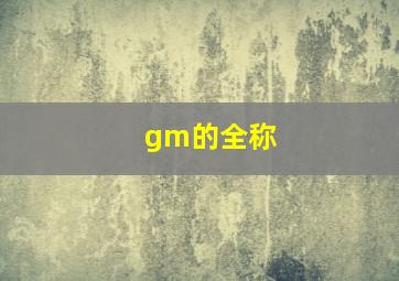 gm的全称