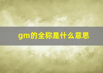 gm的全称是什么意思