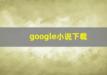 google小说下载