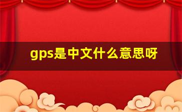 gps是中文什么意思呀