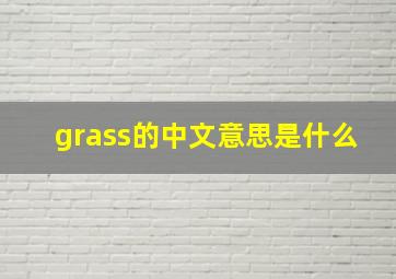 grass的中文意思是什么