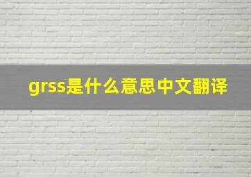 grss是什么意思中文翻译