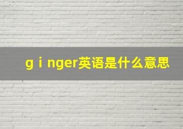 gⅰnger英语是什么意思