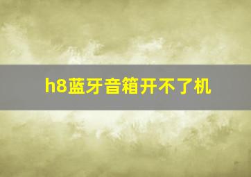 h8蓝牙音箱开不了机