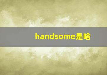 handsome是啥