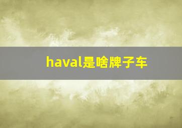 haval是啥牌子车