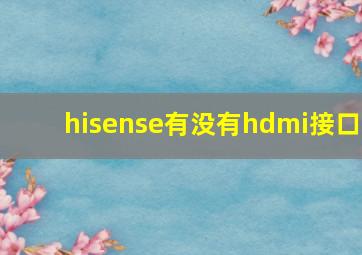 hisense有没有hdmi接口