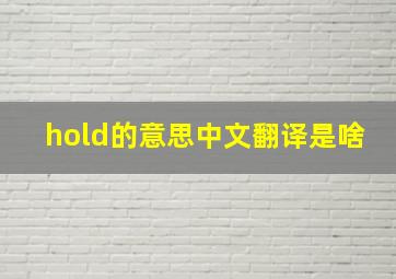 hold的意思中文翻译是啥