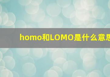 homo和LOMO是什么意思