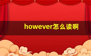 however怎么读啊