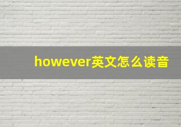 however英文怎么读音