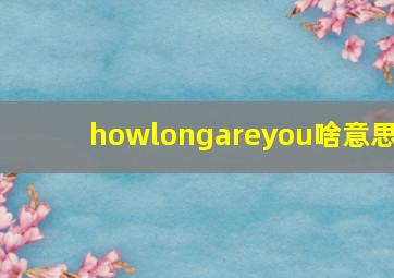 howlongareyou啥意思