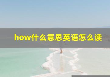 how什么意思英语怎么读