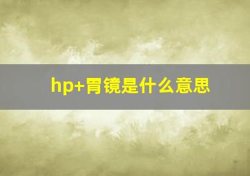 hp+胃镜是什么意思