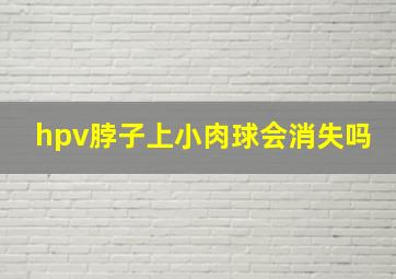 hpv脖子上小肉球会消失吗