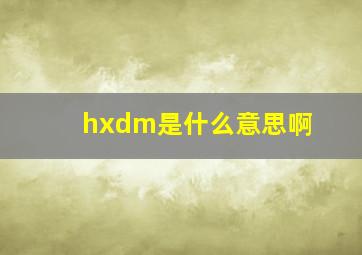 hxdm是什么意思啊