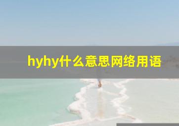 hyhy什么意思网络用语