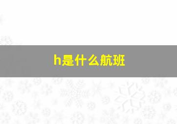 h是什么航班