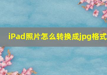 iPad照片怎么转换成jpg格式